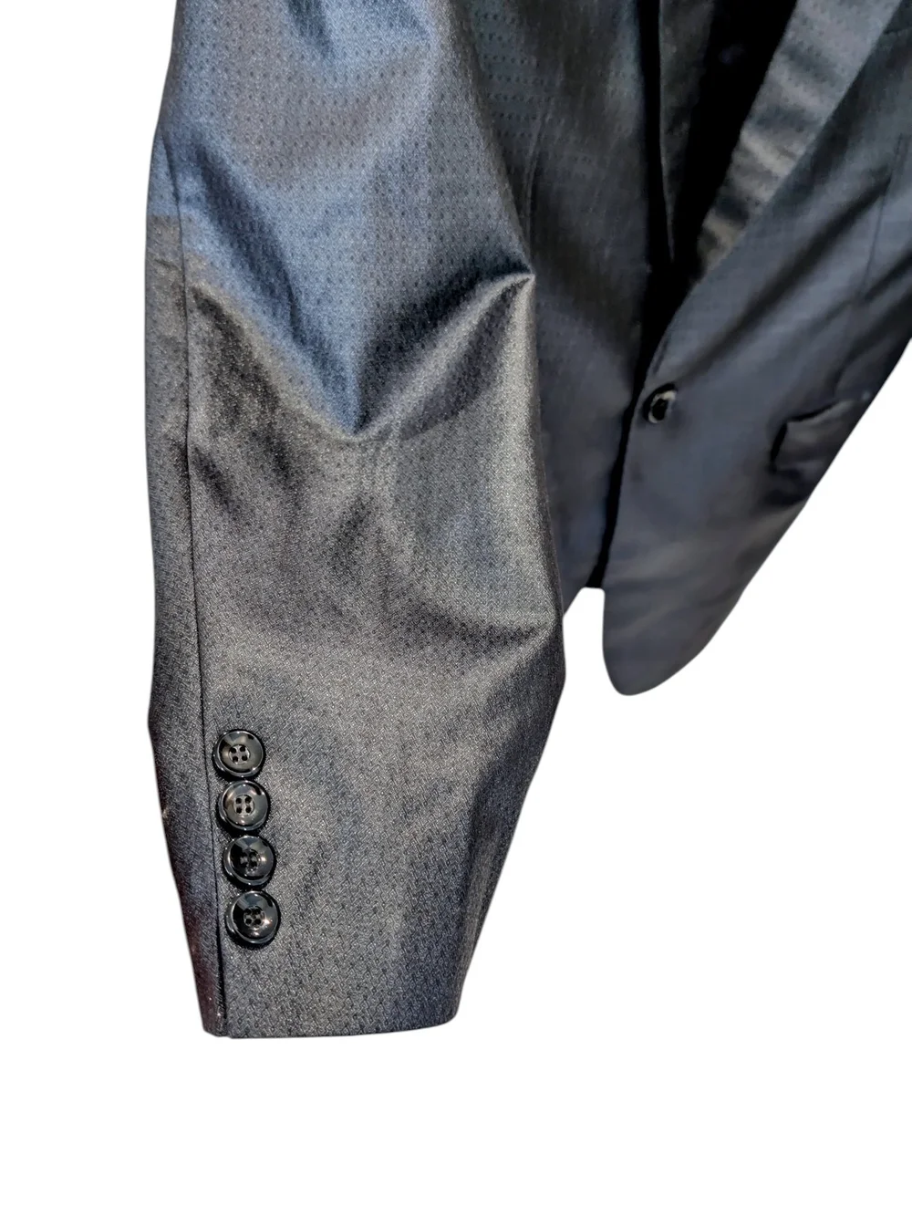 Men's Formal Charcoal Metallic Grey Slim Fit 2 Piece Suit Set Xl